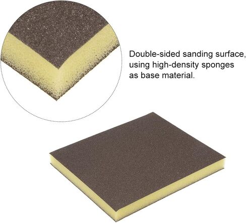 uxcell Sanding Sponge Block 150-Grits Medium Grit Sand Block Pad for Kitchen Metal/Drywall/Wood 4pcs in Saudi Arabia