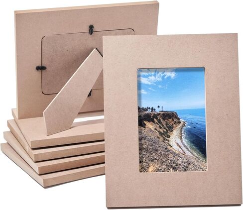 إطارات صور خشبية غير مكتملة من Juvale مكونة من 6 قطع، إطار صور خشبي، إطار خشبي DIY لسطح طاولة المكتب، المنزل، المكتب، تزيين جميع المناسبات، مشاريع الحرف اليدوية، يحمل 4 × 6 صور (9.5 × 7.5 × 0.5 بوصة) in Saudi Arabia