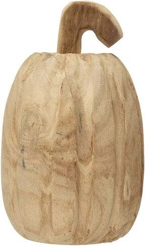 Creative Co-Op Hand-Carved Paulownia Wood Pumpkin, Large in Saudi Arabia