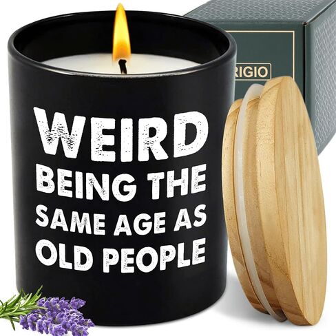 Birthday Gifts for Older Men Women Over 50 60 70 - Its Weird Being The Same Age As Old People, Over The Hill Gag Gifts for Old Man Husband Grandpa Dad, Natural Lavender Scented Funny Birthday Candles in Saudi Arabia
