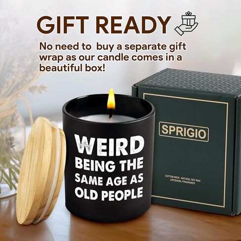 Birthday Gifts for Older Men Women Over 50 60 70 - Its Weird Being The Same Age As Old People, Over The Hill Gag Gifts for Old Man Husband Grandpa Dad, Natural Lavender Scented Funny Birthday Candles in Saudi Arabia