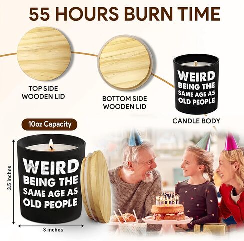 Birthday Gifts for Older Men Women Over 50 60 70 - Its Weird Being The Same Age As Old People, Over The Hill Gag Gifts for Old Man Husband Grandpa Dad, Natural Lavender Scented Funny Birthday Candles in Saudi Arabia