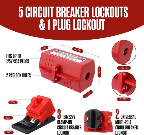 مجموعة علامات قفل Houseables، مجموعة قفل، مجموعة 72 قطعة، مجموعات علامات قفل كهربائية، مجموعات علامات قفل مع حافظة، أقفال ومفاتيح Loto، علامات Loto، قفل قاطع الدائرة، قفل التوصيل، مشابك، أربطة مضغوطة in Kuwait