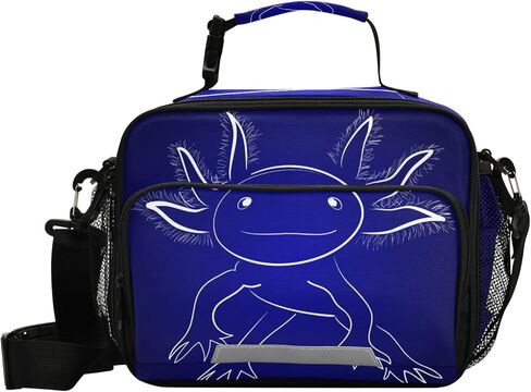 مضحك Axolotl الأرجواني الغداء حقيبة برودة الغداء مربع معزول الغداء حمل حقيبة الغذاء الحاويات للرجال النساء في سن المراهقة الاطفال in Kuwait