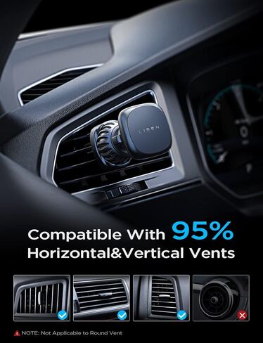 حامل هاتف السيارة LISEN [6 مغناطيسات أقوى] حامل هاتف مغناطيسي للسيارة، حامل هاتف مغناطيسي 360 درجة متوافق مع iPhone 14/14 Pro Max/iPhone 13 in Kuwait