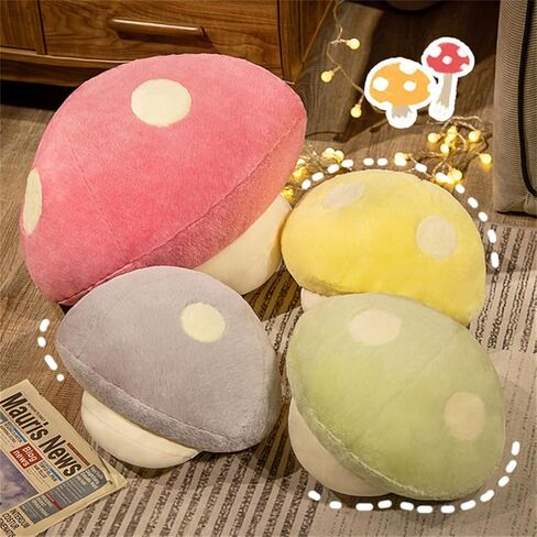 3D Plush Pillow Mushroom Pillow Floor Pillow Sofa Throw Pillow Home Decoration Pillow Gift (32cm/12.5inch, Green) in Saudi Arabia