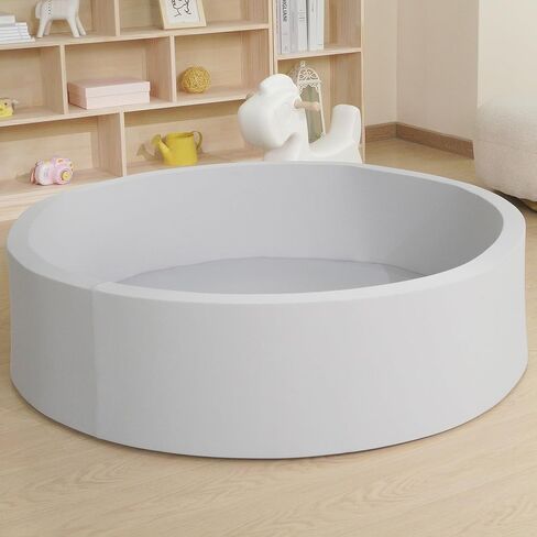 حفر كرات MEOGETY للأطفال الصغار والأطفال، حمام سباحة ناعم للأطفال الرضع من الفوم للفتيات والفتيان، (الكرات غير متضمنة) رمادي فاتح in Kuwait