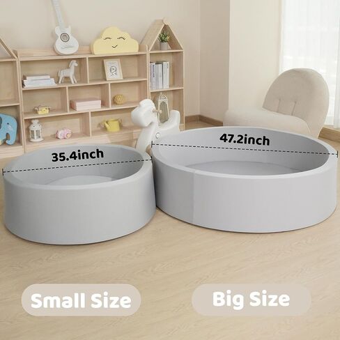 حفر كرات MEOGETY للأطفال الصغار والأطفال، حمام سباحة ناعم للأطفال الرضع من الفوم للفتيات والفتيان، (الكرات غير متضمنة) رمادي فاتح in Kuwait