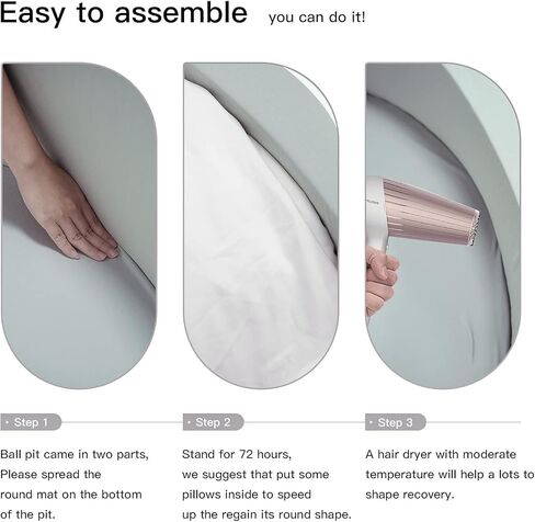 حفر كرات MEOGETY للأطفال الصغار والأطفال، حمام سباحة ناعم للأطفال الرضع من الفوم للفتيات والفتيان، (الكرات غير متضمنة) رمادي فاتح in Kuwait