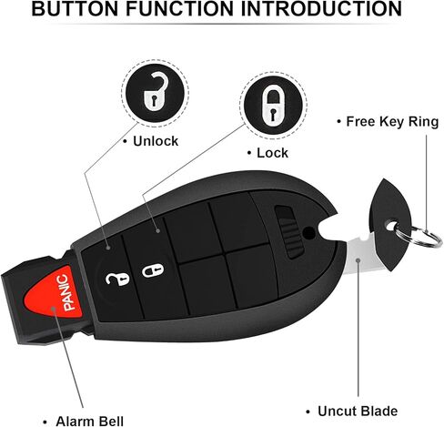جهاز تحكم عن بعد من SaverRemotes بـ 3 أزرار متوافقة مع Dodge Challenger، شاحن Grand Caravan، Chrysler 300، ذاكرة الوصول العشوائي 1500 2500 3500 استبدال بدون مفتاح لـ M3N5WY783X IYZ-C01C in Kuwait
