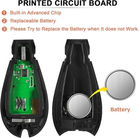 جهاز تحكم عن بعد من SaverRemotes بـ 3 أزرار متوافقة مع Dodge Challenger، شاحن Grand Caravan، Chrysler 300، ذاكرة الوصول العشوائي 1500 2500 3500 استبدال بدون مفتاح لـ M3N5WY783X IYZ-C01C in Kuwait