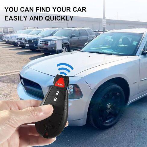 جهاز تحكم عن بعد من SaverRemotes بـ 3 أزرار متوافقة مع Dodge Challenger، شاحن Grand Caravan، Chrysler 300، ذاكرة الوصول العشوائي 1500 2500 3500 استبدال بدون مفتاح لـ M3N5WY783X IYZ-C01C in Kuwait