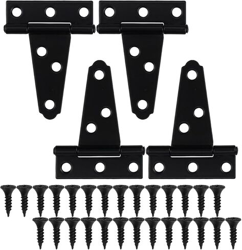 4 قطع من مفصلات الأبواب شديدة التحمل على شكل حرف T ومفصلات حزام البوابة، مفصلات حزام T سوداء مقاس 2 بوصة للأسوار الخشبية أو البوابات المعدنية ومفصلات أبواب الحظيرة المقاومة للصدأ in Kuwait