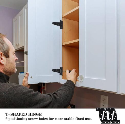 4 قطع من مفصلات الأبواب شديدة التحمل على شكل حرف T ومفصلات حزام البوابة، مفصلات حزام T سوداء مقاس 2 بوصة للأسوار الخشبية أو البوابات المعدنية ومفصلات أبواب الحظيرة المقاومة للصدأ in Kuwait