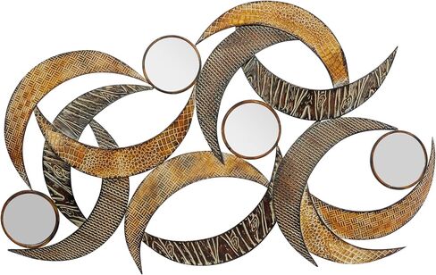Benzara 96663 Metal Mirror Wall Plaque Beautifully Sculptured, 24" High in Saudi Arabia