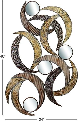 Benzara 96663 Metal Mirror Wall Plaque Beautifully Sculptured, 24" High in Saudi Arabia