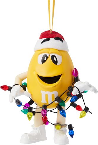 Department 56 M&M's Yellow Character Wrapped in Christmas Lights Hanging Ornament, 3.75 Inch, Multicolor in Saudi Arabia