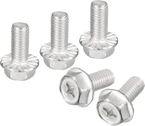 uxcell M8x18mm Phillips Hex Head Flange Bolts, 5pcs 304 Stainless Steel Hexagon Phillips Flange Head Hex Bolts Machine Screws in Saudi Arabia