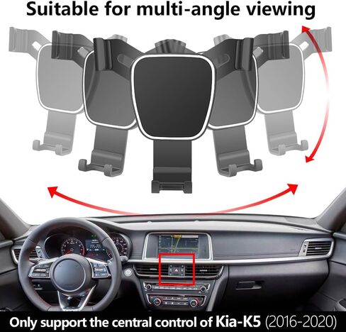 LUNQIN Car Phone Holder for Kia K5 2021 2022 2023 2024 LXS GT Line EX Auto Accessories Navigation Bracket Interior Decoration Mobile Cell Phone Mount case in Kuwait