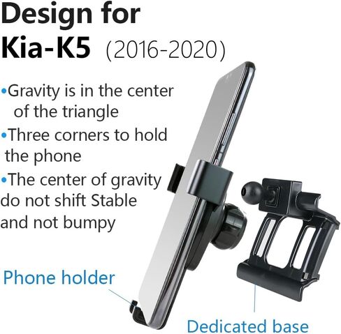 LUNQIN Car Phone Holder for Kia K5 2021 2022 2023 2024 LXS GT Line EX Auto Accessories Navigation Bracket Interior Decoration Mobile Cell Phone Mount case in Kuwait