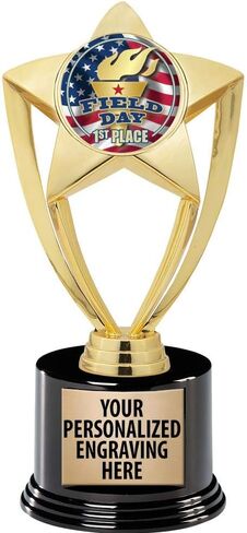 Crown Awards Field Day Trophy, 8" Gold Star 1st Place Field Day Trophies with Deluxe Round Base Prime in Saudi Arabia