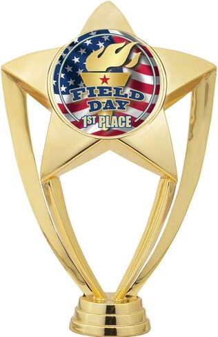 Crown Awards Field Day Trophy, 8" Gold Star 1st Place Field Day Trophies with Deluxe Round Base Prime in Saudi Arabia