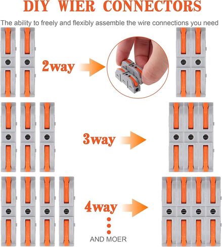 50 قطعة من موصلات الأسلاك - يمكن ربطها بنفسك في طرف كابل بمؤخرة 2/3/4/5/6 لـ 28-12 AWG in Kuwait