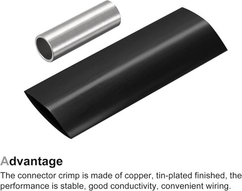 MECCANIXITY Non-Insulated Copper Wire Crimp Connector Terminals 8 AWG with PVC Heat Shrink Tubing for Electrical, Pack of 5 in Saudi Arabia