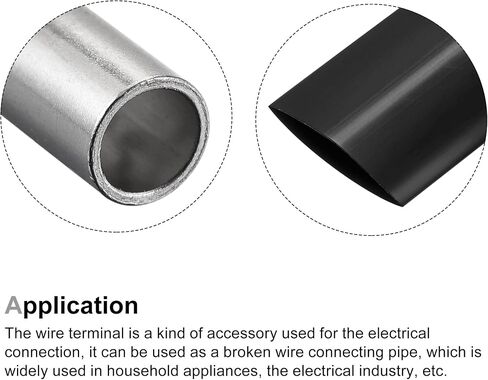 MECCANIXITY Non-Insulated Copper Wire Crimp Connector Terminals 8 AWG with PVC Heat Shrink Tubing for Electrical, Pack of 5 in Saudi Arabia