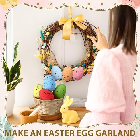 Liliful 24 Pcs 4 Inch Foam Easter Eggs for Crafts Large Easter Party Decorations Easter Foam Eggs Rustic Easter Eggs Decorative Eggs Fake Eggs Artificial Foam Bird Egg for Kid DIY(Bright Color) in Saudi Arabia