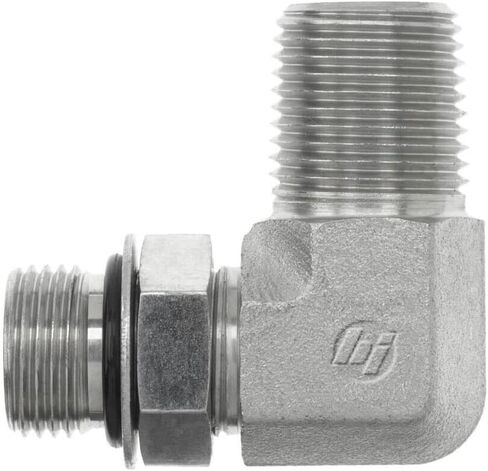 Brennan Industries 6806-24-24-NWO-FG تركيب أنبوب الكوع من الفولاذ المطروق 90 ​​درجة، 1-7/8"-12 SAE ORB x 1-1/2"-11-1/2 خيط NPTF، 1-1/2 "ذكر على شكل حرف O قابل للتعديل × 1-1/2" ذكر NPTF in Saudi Arabia