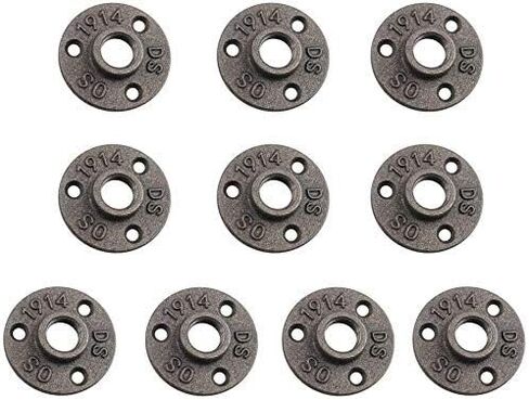 3/4 Cast Iron Floor Flange,Hellopet 10 Pack Industrial Steel Fixed Base Internal Flanges Pipe Fitting with Threaded Hole for Industrial Pipe, Furniture and DIY Decoration in Saudi Arabia
