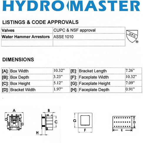 صندوق مخرج غسالة هيدرو ماستر، صمامات إيقاف الغسيل مع مانع مطرقة الماء in Kuwait