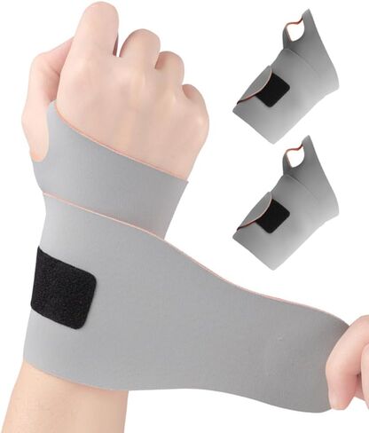 Compression Wrist Brace (2Pcs), Elastic Wrist Wrap Support for Carpal Tunnel, TFCC Tear, Tendonitis, Arthritis, Pain Relief, Wrist Compression Strap for Fitness Sports Tennis, Fit Both Hands (Black) in Saudi Arabia