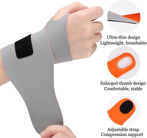 Compression Wrist Brace (2Pcs), Elastic Wrist Wrap Support for Carpal Tunnel, TFCC Tear, Tendonitis, Arthritis, Pain Relief, Wrist Compression Strap for Fitness Sports Tennis, Fit Both Hands (Black) in Saudi Arabia