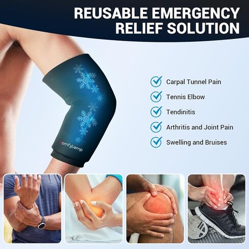 Comfytemp Knee Ice Pack Wrap for Swelling, Reusable Freeze Sleeve for Pain Relief, FSA HSA Eligible, Gel Ice Pack for Injuries, Meniscus Tear Knee Brace, Knee Compression Sleeve, Cold & Hot Therapy -L in Kuwait