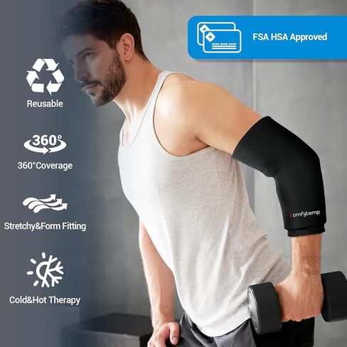 Comfytemp Knee Ice Pack Wrap for Swelling, Reusable Freeze Sleeve for Pain Relief, FSA HSA Eligible, Gel Ice Pack for Injuries, Meniscus Tear Knee Brace, Knee Compression Sleeve, Cold & Hot Therapy -L in Kuwait