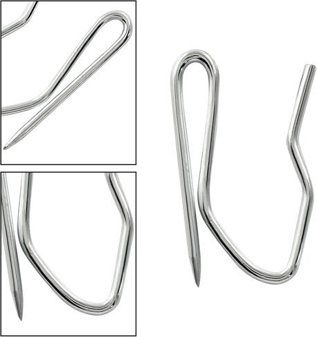 BokWin 120 Pcs Drapery Pin Hook 1.18 Inchx0.78 Inch Pinch Pleated Curtain Hooks Metal Drapery Hooks for Curtain(Silver) in Saudi Arabia
