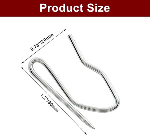 BokWin 120 Pcs Drapery Pin Hook 1.18 Inchx0.78 Inch Pinch Pleated Curtain Hooks Metal Drapery Hooks for Curtain(Silver) in Saudi Arabia
