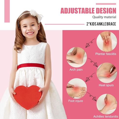 مجموعة دعامة للكاحل للأطفال من Tarpop، أغطية تثبيت لدعم القدم، حماية منسوجة للكاحل، جورب لدعم الكاحل، جوارب ضغط لقوس الكاحل للوقاية من الإصابات (4 أزواج، وردي، أسود) in Kuwait