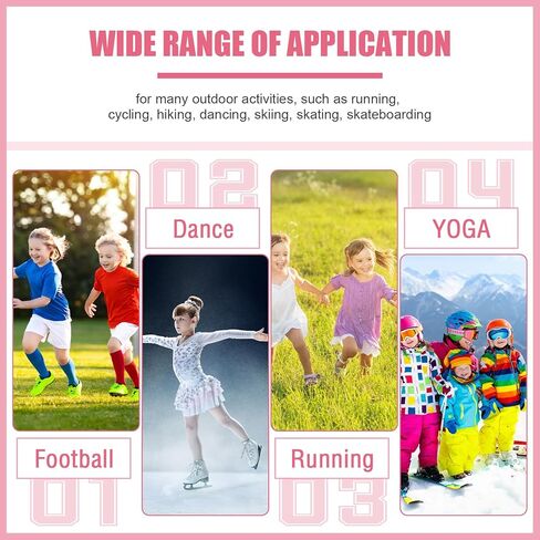 مجموعة دعامة للكاحل للأطفال من Tarpop، أغطية تثبيت لدعم القدم، حماية منسوجة للكاحل، جورب لدعم الكاحل، جوارب ضغط لقوس الكاحل للوقاية من الإصابات (4 أزواج، وردي، أسود) in Kuwait