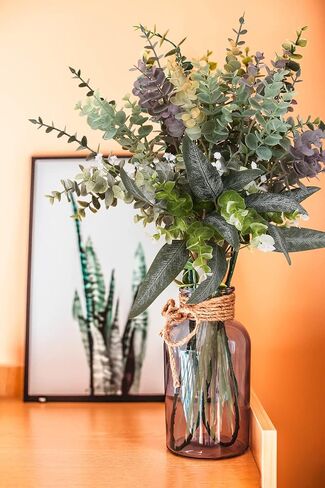 Artificial Eucalyptus 25PCS with 6 Kinds of Greenery Stems for Flower Arrangements Artificial Greenery Spray Box Set for Eucalyptus Bunch for Wedding Bouquet Table Centerpieces and Floral Arrangement in Saudi Arabia