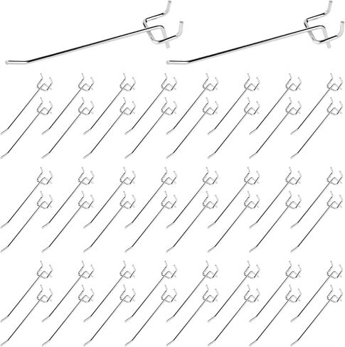 50Pcs 8"/20CM Pegboard Hooks Assortment Set, Metal Peg Board Hooks with 2.5mm Hole Pitch 4mm Wire Diameter Slatwall Hanging Hook for Garage Organization Wall Hanging (Black) in Kuwait