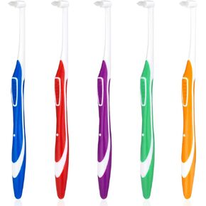 5 Pack End Tuft Toothbrush Soft Interdental Brushes, Tufted Brush Tiny Trim Toothbrush Orthodontic Toothbrush for Brace, Implants Teeth Detail Cleaning Brush