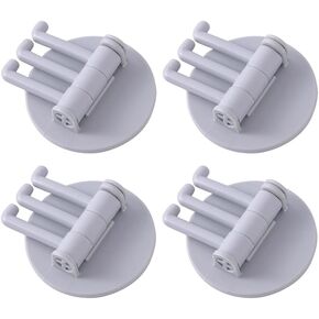 Sticky Command Hook 180°Flexible Rotation Adhesive Hooks Wall Hooks for Kitchen Bathroom Bedroom Hanging Cutlery Towels Coats (2, Blue)