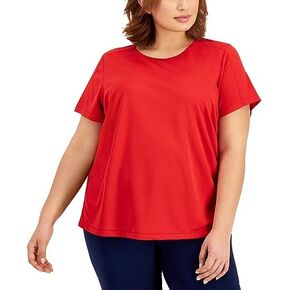 Women's Birdseye Mesh T-Shirt Red Size 1X