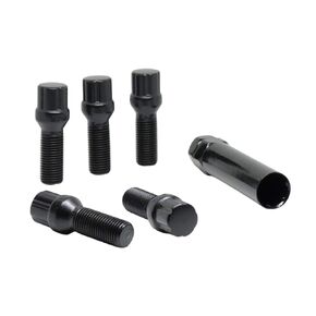 20 Pc 14x1.5 Black Spline Tuner Lug Bolts 32MM Shank for Aftermarket Wheels to Fit Many BMW Mercedes Audi VW Porsche Models with 14mmx1.5 Studs