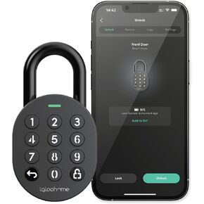 Igloohome Smart Padlock with Silicone Cover Kit (for Indoor Use) – Smart Lock, No WiFi Needed, Grant Remote Access via Bluetooth, Pin Codes & App (Android/iOS) – Lock for Gate, Bike & Locker
