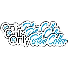 (3PCS) Only Blue Collar Sticker Welder Welding Waterproof Vinyl Sticker Toolbox Helmet Water Bottle Phone Case Cars Laptops Tumbler Contructor Lineman Hard Hat Sticker Gifts Decals Size 3"x0.68" Inch
