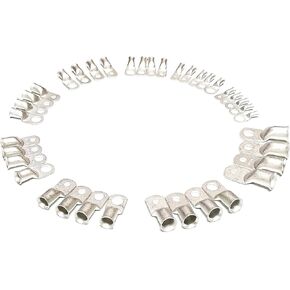 AC/DC Wire TINNED Copper Heavy Duty Lug Ring Terminals Battery, 600v, Marine, Carts, Cars, Trucks (8 awg 1/2", 25 pc)